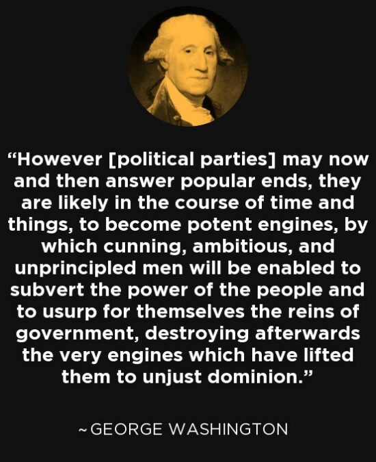 George Washington on Political Parties